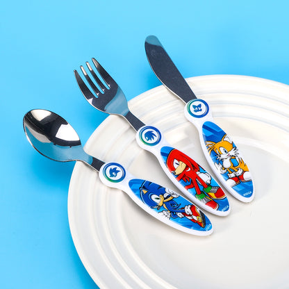 Sonic The Hedgehog Kids 6 Piece Reusable Dinner Set - Plate/Bowl/Cup/Knife/Fork/Spoon - Childrens Dinnerware Tableware Cutlery Set
