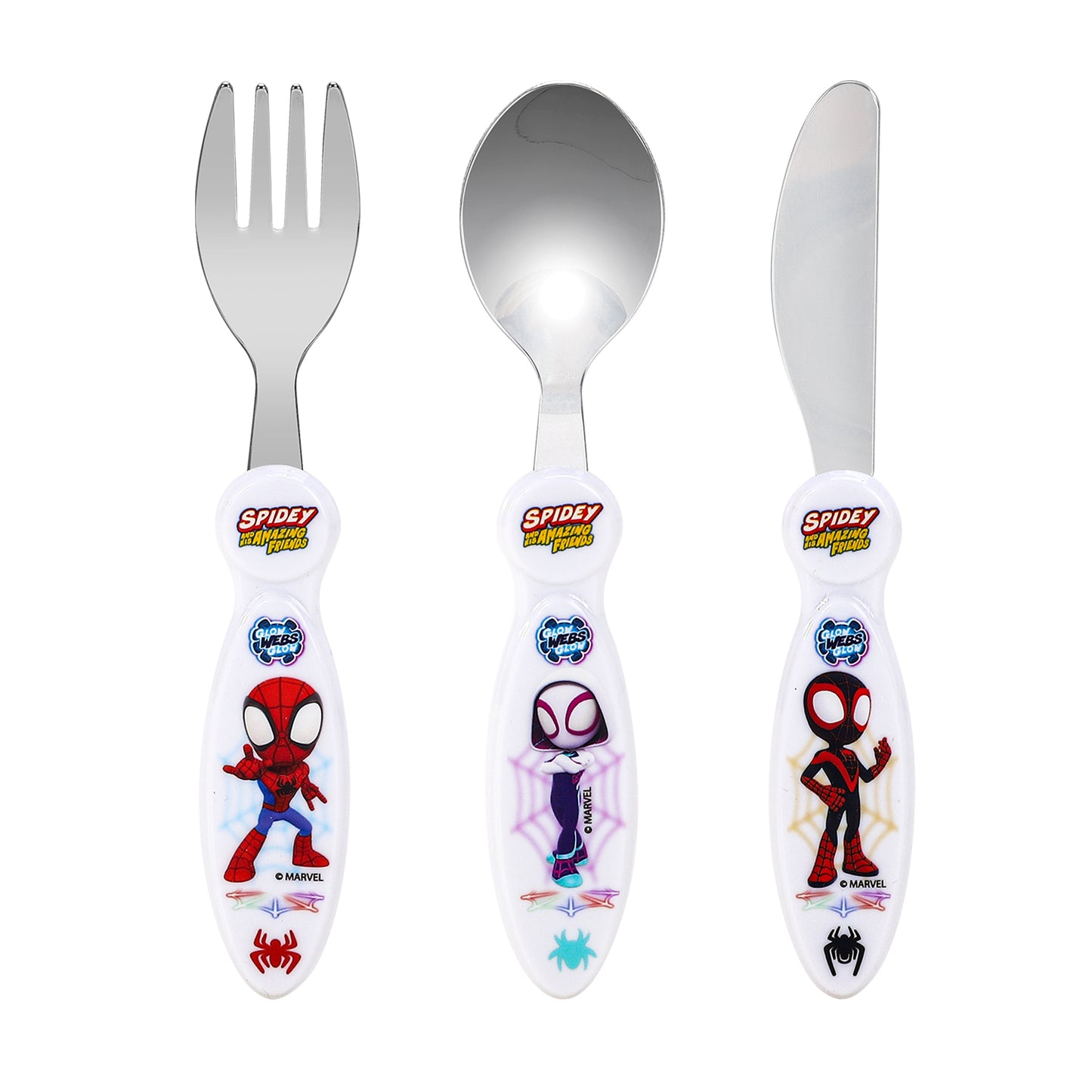 Spidey & Friends Children's Kids 3pcs Cutlery Set - Knife/Fork/Spoon