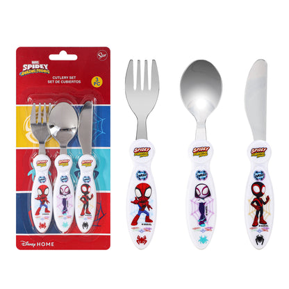 Spidey & Friends Children's Kids 3pcs Cutlery Set - Knife/Fork/Spoon