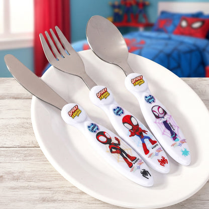 Spidey & Friends Children's Kids 3pcs Cutlery Set - Knife/Fork/Spoon