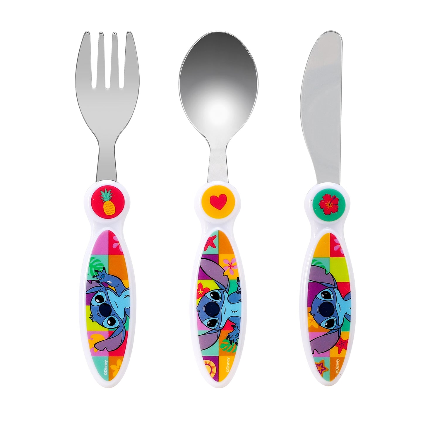 Stitch Kids 6 Piece Reusable Dinner Set - Plate/Bowl/Cup/Knife/Fork/Spoon - Childrens Dinnerware Tableware Cutlery Set