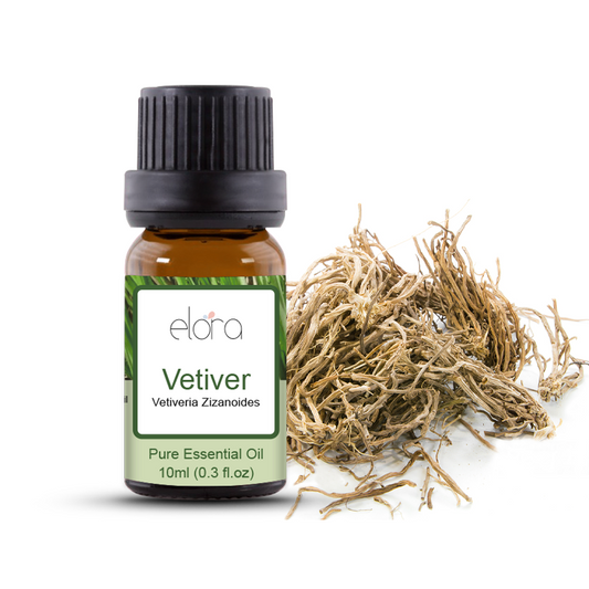 Elora Vetiver Essential Oil 10ml - 100% Pure Natural Oils for Diffuser