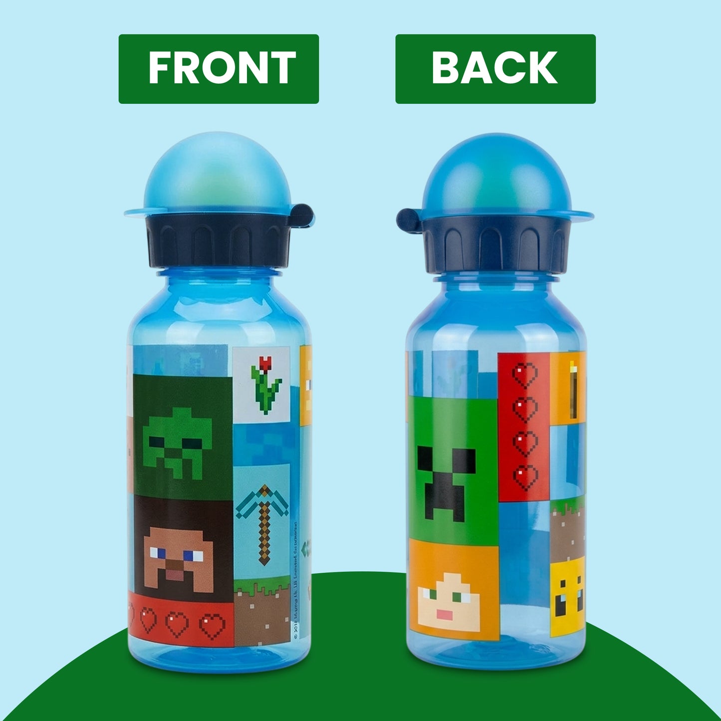 Minecraft 370ml Water Bottle for Kids School Drinks Bottle Made of Durable Material Reusable BPA Free