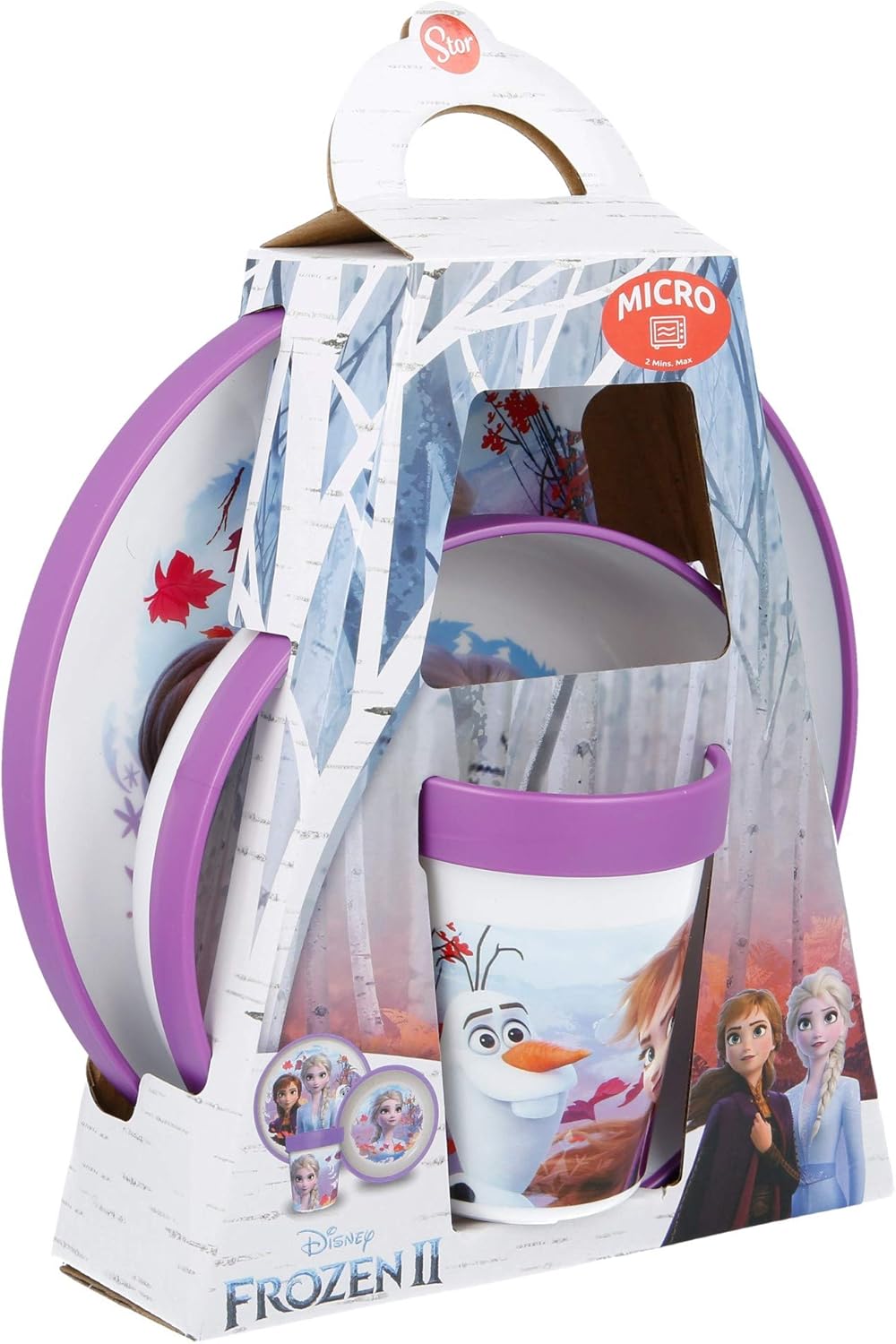 3 PCS BICOLOR PREMIUM SET (PLATE, BOWL & TUMBLER 260ML) FROZEN 2