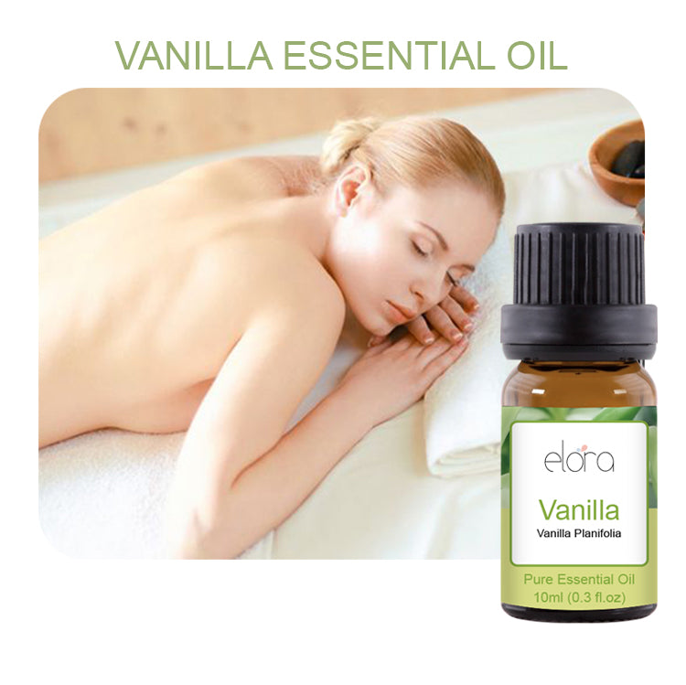 Elora 10ml Vanilla Essential Oil - 100% Pure Natural Essential Oils for Diffuser, Humidifier, Aromatherapy, Sleep and Relaxation