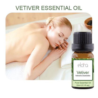 Elora Vetiver Essential Oil 10ml - 100% Pure Natural Oils for Diffuser