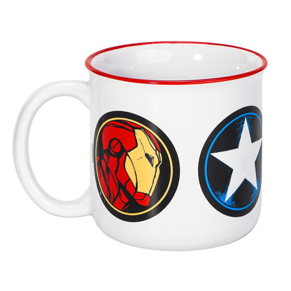 Marvel Avengers 14oz Ceramic Mug – Hulk, Thor, Iron Man & Captain America Icons 410ml Coffee Cup, Dishwasher & Microwave Safe, Officially Licensed Gift for Kids & Adults
