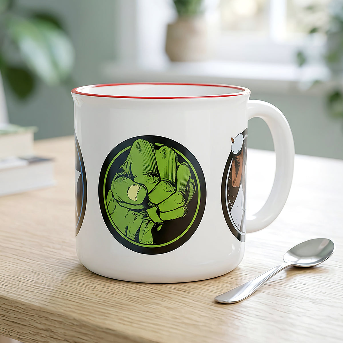 Marvel Avengers 14oz Ceramic Mug – Hulk, Thor, Iron Man & Captain America Icons 410ml Coffee Cup, Dishwasher & Microwave Safe, Officially Licensed Gift for Kids & Adults