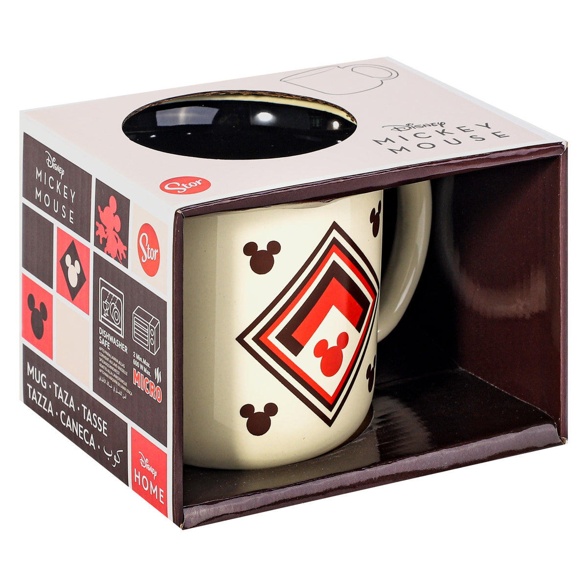 Disney Mickey Mouse 14oz Ceramic Mug Retro Vintage Sunburst Design 410ml Coffee Cup, Dishwasher & Microwave Safe, Officially Licensed Gift for Kids & Adults