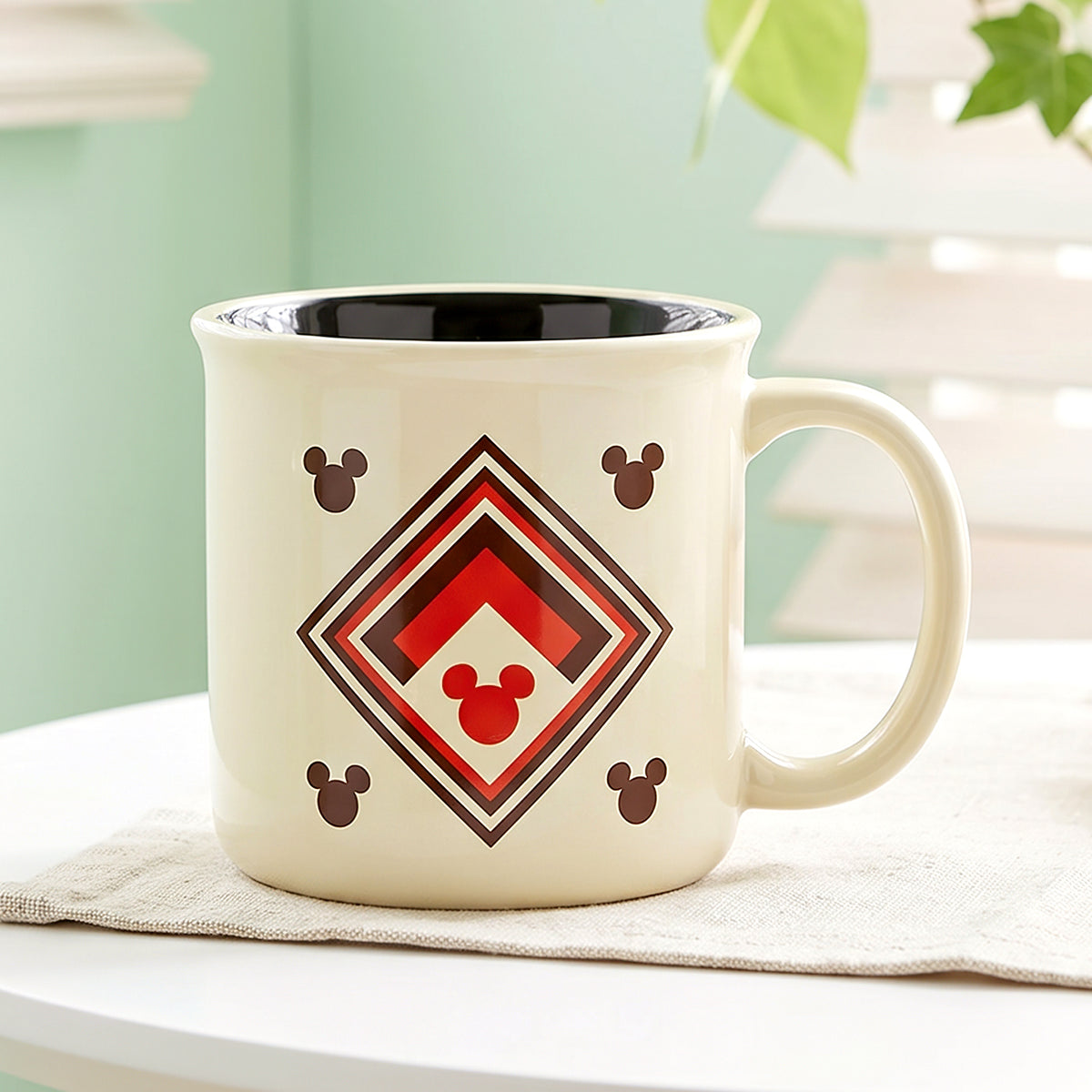 Disney Mickey Mouse 14oz Ceramic Mug Retro Vintage Sunburst Design 410ml Coffee Cup, Dishwasher & Microwave Safe, Officially Licensed Gift for Kids & Adults