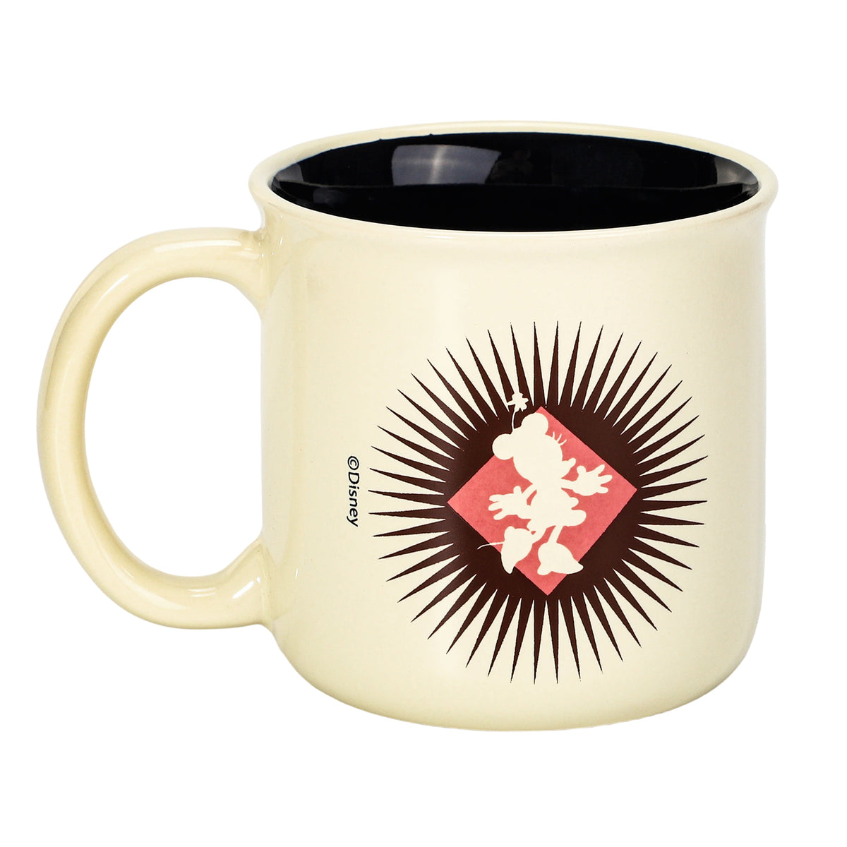 Disney Minnie Mouse 14oz Ceramic Mug Retro Vintage Sunburst Design 410ml Coffee Cup, Dishwasher & Microwave Safe, Officially Licensed Gift for Kids & Adults
