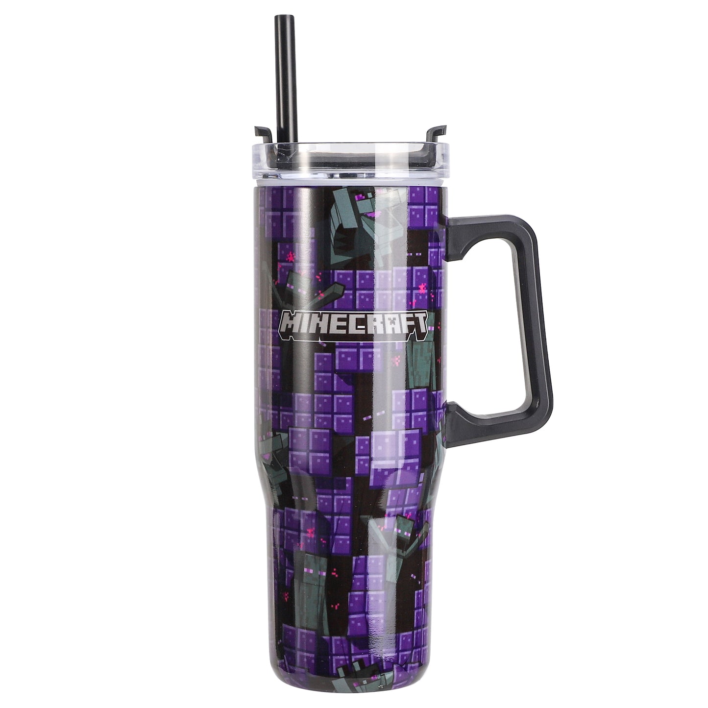 Minecraft 940mL/33oz Double Walled Vacuum Insulated Stainless Steel Tumbler Cup with Handle and Straw