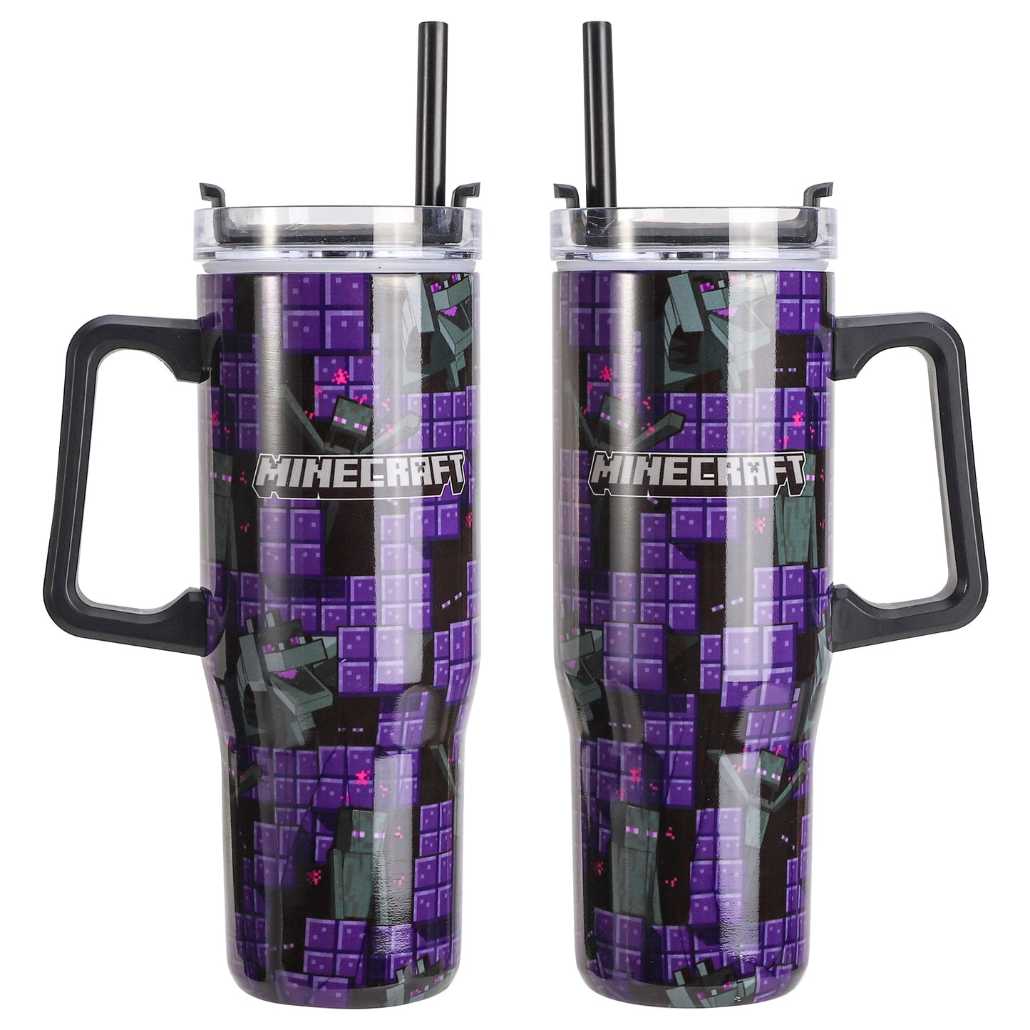Minecraft 940mL/33oz Double Walled Vacuum Insulated Stainless Steel Tumbler Cup with Handle and Straw