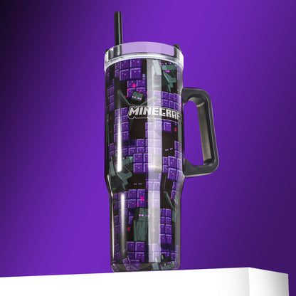Minecraft 940mL/33oz Double Walled Vacuum Insulated Stainless Steel Tumbler Cup with Handle and Straw