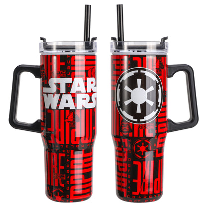 Star Wars 940mL/33oz Double Walled Vacuum Insulated Stainless Steel Tumbler Cup with Handle and Straw