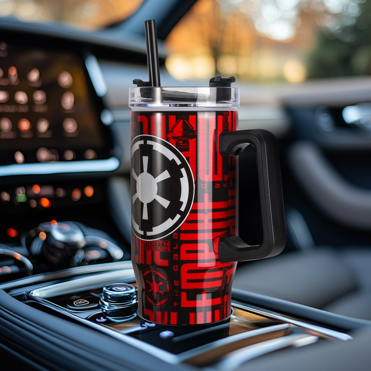 Star Wars 940mL/33oz Double Walled Vacuum Insulated Stainless Steel Tumbler Cup with Handle and Straw