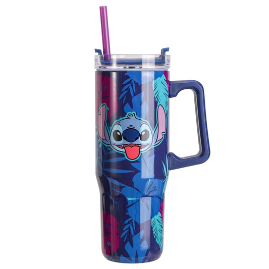 Stitch 940mL/33oz Double Walled Vacuum Insulated Stainless Steel Tumbler Cup with Handle and Straw