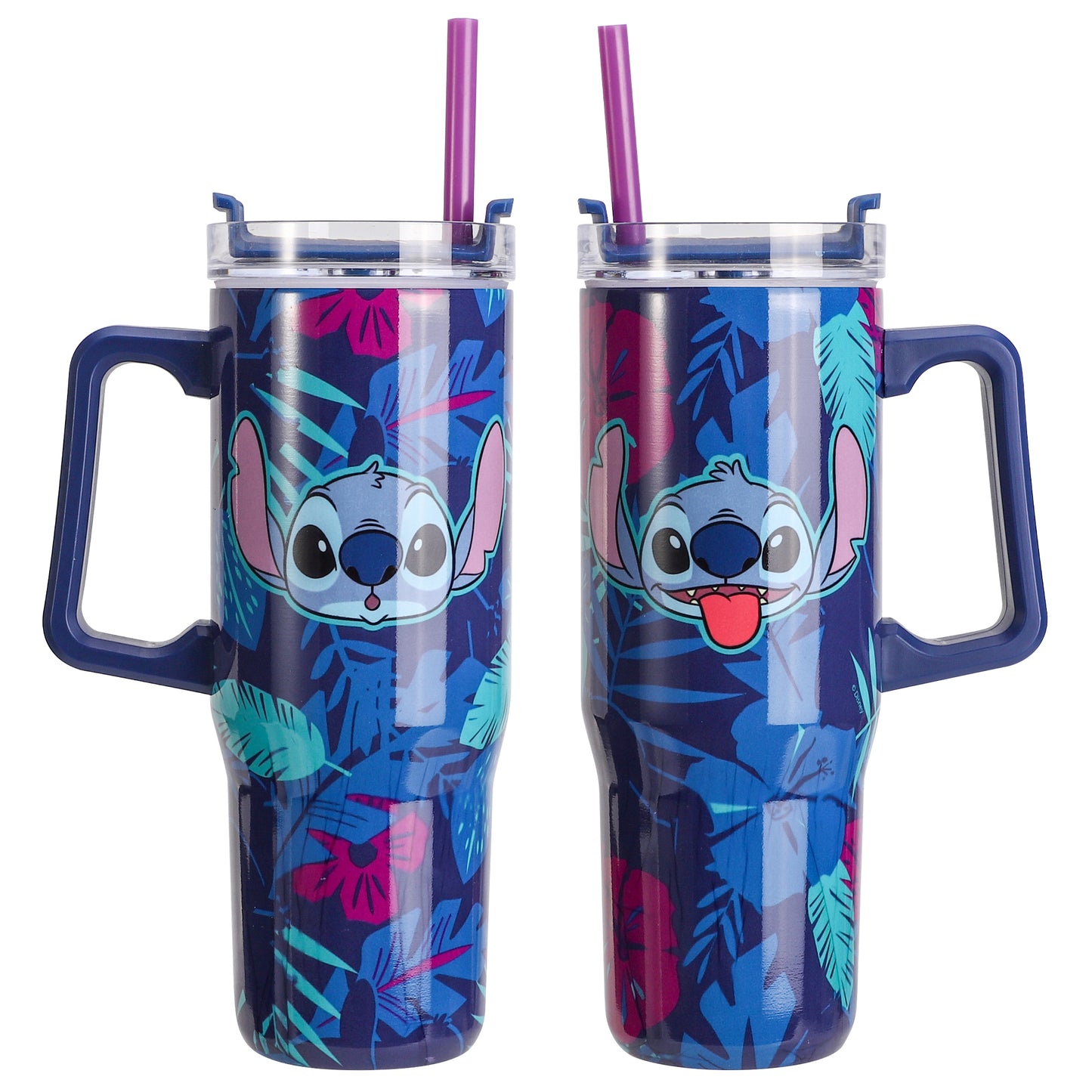 Stitch 940mL/33oz Double Walled Vacuum Insulated Stainless Steel Tumbler Cup with Handle and Straw