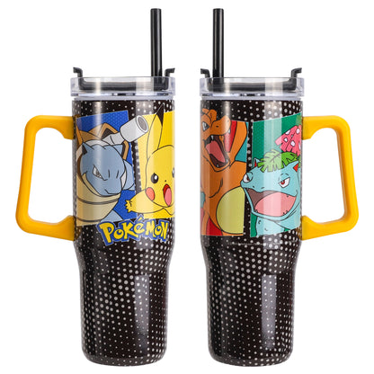 Pokémon 940mL/33oz Double Walled Vacuum Insulated Stainless Steel Tumbler Cup with Handle and Straw