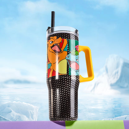 Pokémon 940mL/33oz Double Walled Vacuum Insulated Stainless Steel Tumbler Cup with Handle and Straw