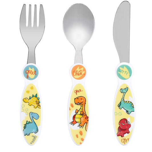 Dinosaurs Children's Kids 3pcs Cutlery Set