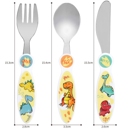 Dinosaurs Children's Kids 3pcs Cutlery Set