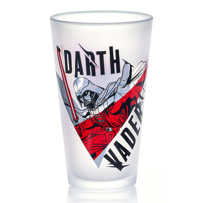 Star Wars 480ml Darth Vader Frosted Glass Tumbler, 16.9oz Drinking Glass Cup with Stormtrooper Design, Officially Licensed Kids Glassware, Thick Base
