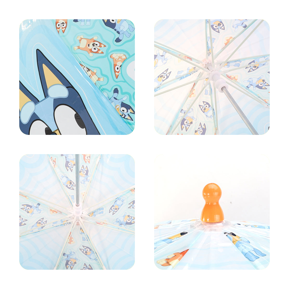 Bluey Dome Umbrella for Kids Childrens Boys Girls Brolly with Safety Opening