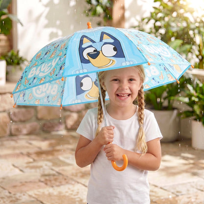 Bluey Dome Umbrella for Kids Childrens Boys Girls Brolly with Safety Opening