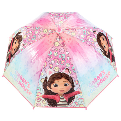 Gabby's Dollhouse Kids Dome Umbrella – Official Licensed Children's Character Toddler Umbrella, Strong, Lightweight & Windproof School Rain Umbrella for Girls & Boys, Child-Friendly Safety Opening