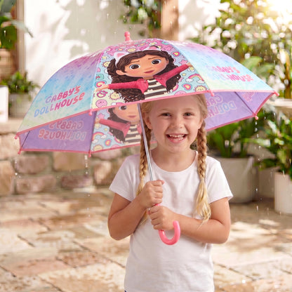 Gabby's Dollhouse Kids Dome Umbrella – Official Licensed Children's Character Toddler Umbrella, Strong, Lightweight & Windproof School Rain Umbrella for Girls & Boys, Child-Friendly Safety Opening