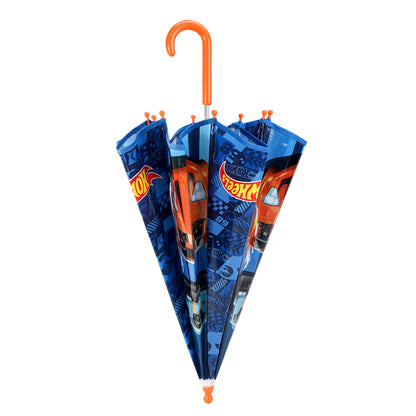 Hot Wheels Kids Dome Umbrella – Official Licensed Children's Character Toddler Umbrella, Strong, Lightweight & Windproof School Rain Umbrella for Girls & Boys, Child-Friendly Safety Opening