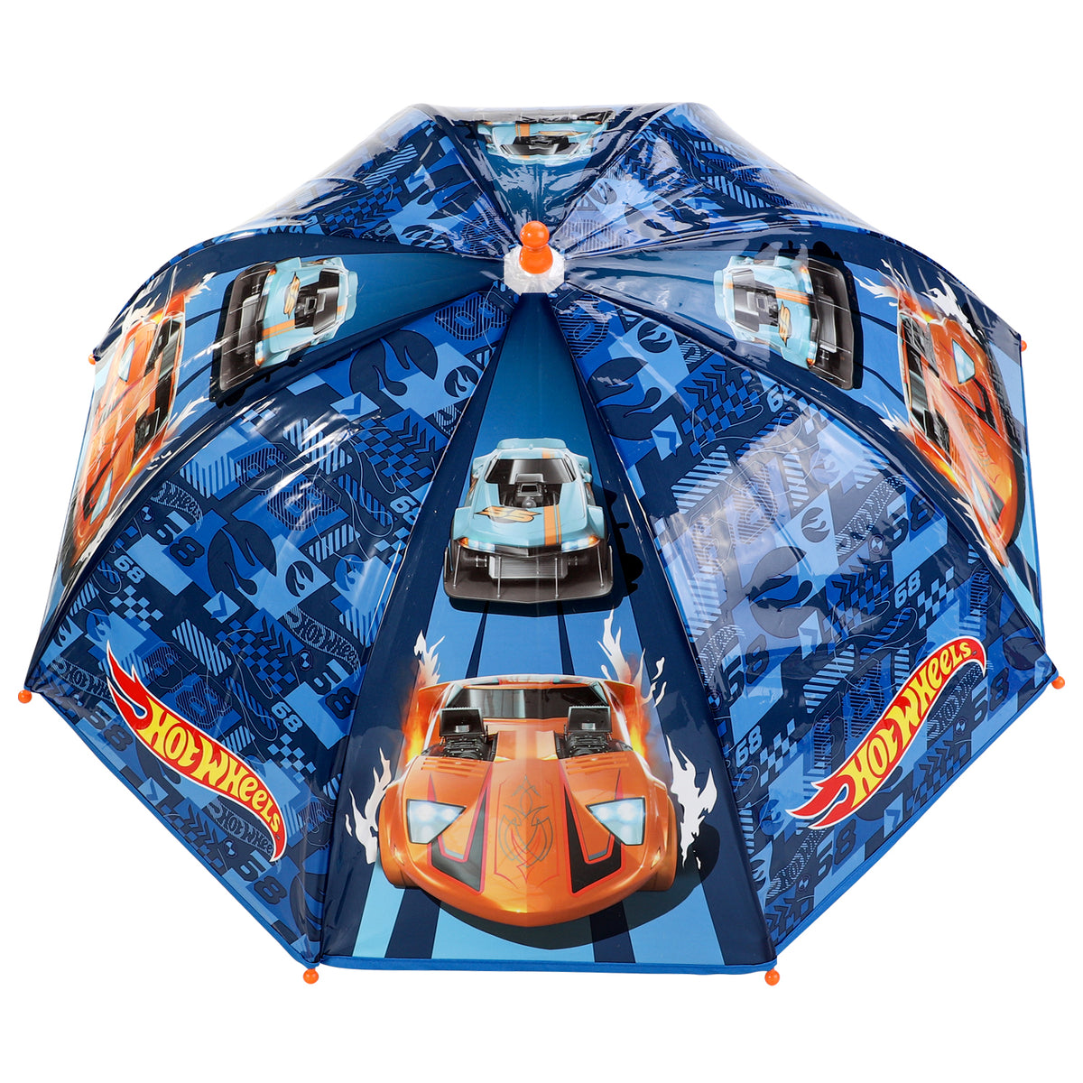 Hot Wheels Kids Dome Umbrella – Official Licensed Children's Character Toddler Umbrella, Strong, Lightweight & Windproof School Rain Umbrella for Girls & Boys, Child-Friendly Safety Opening