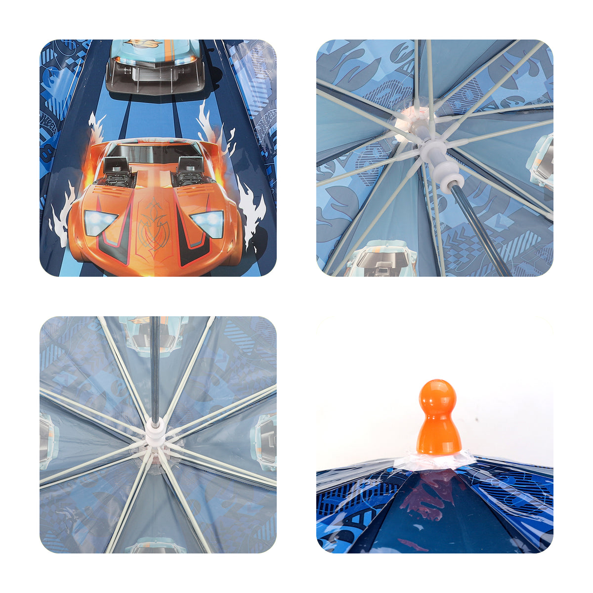 Hot Wheels Kids Dome Umbrella – Official Licensed Children's Character Toddler Umbrella, Strong, Lightweight & Windproof School Rain Umbrella for Girls & Boys, Child-Friendly Safety Opening