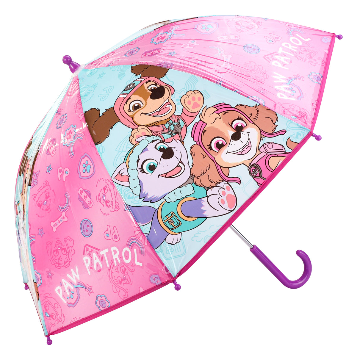 Paw Patrol Kids Clear Dome Umbrella with Transparent See-Through Canopy
