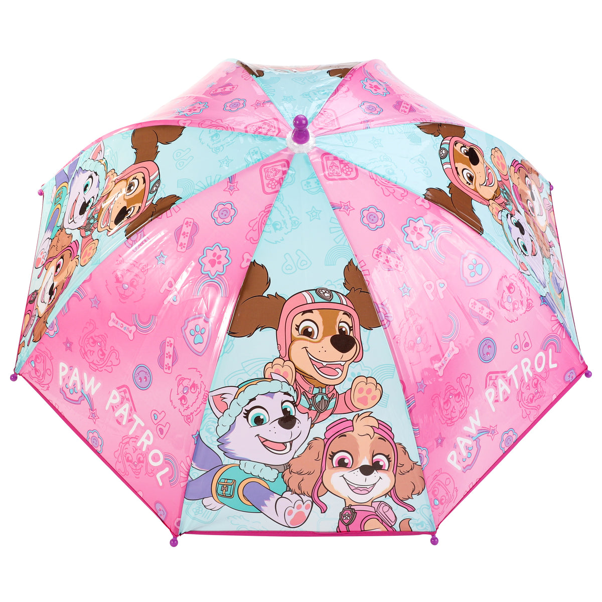 Paw Patrol Kids Clear Dome Umbrella with Transparent See-Through Canopy
