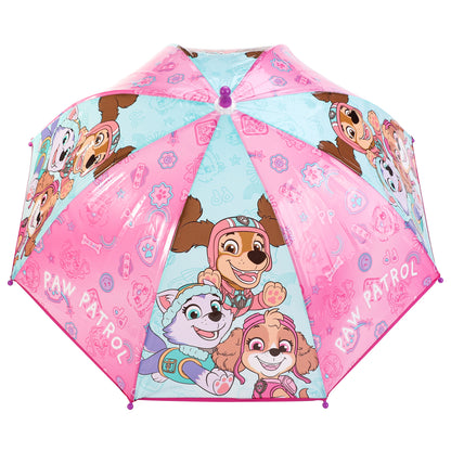 Paw Patrol Kids Clear Dome Umbrella with Transparent See-Through Canopy