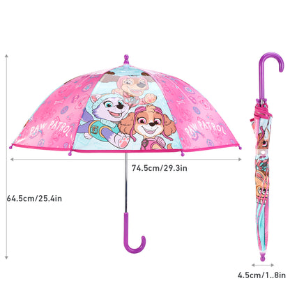 Paw Patrol Kids Clear Dome Umbrella with Transparent See-Through Canopy