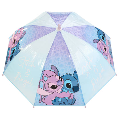 Disney Stitch Kids Dome Umbrella – Official Licensed Children's Character Toddler Umbrella, Strong, Lightweight & Windproof School Rain Umbrella for Girls & Boys, Child-Friendly Safety Opening