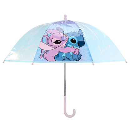 Disney Stitch Kids Dome Umbrella – Official Licensed Children's Character Toddler Umbrella, Strong, Lightweight & Windproof School Rain Umbrella for Girls & Boys, Child-Friendly Safety Opening