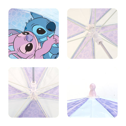 Disney Stitch Kids Dome Umbrella – Official Licensed Children's Character Toddler Umbrella, Strong, Lightweight & Windproof School Rain Umbrella for Girls & Boys, Child-Friendly Safety Opening