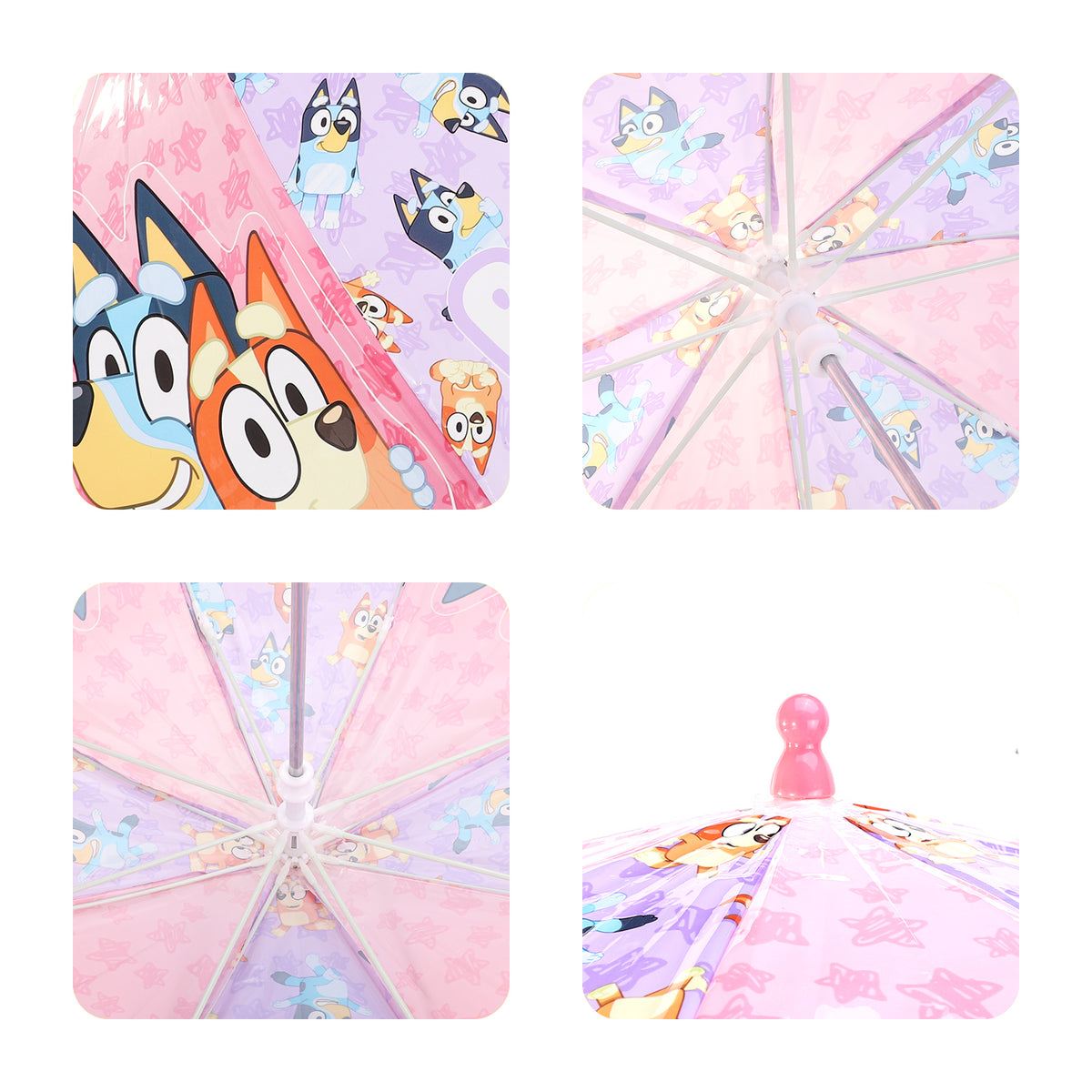 Bluey Kids Clear Dome Umbrella with Transparent See-Through Canopy