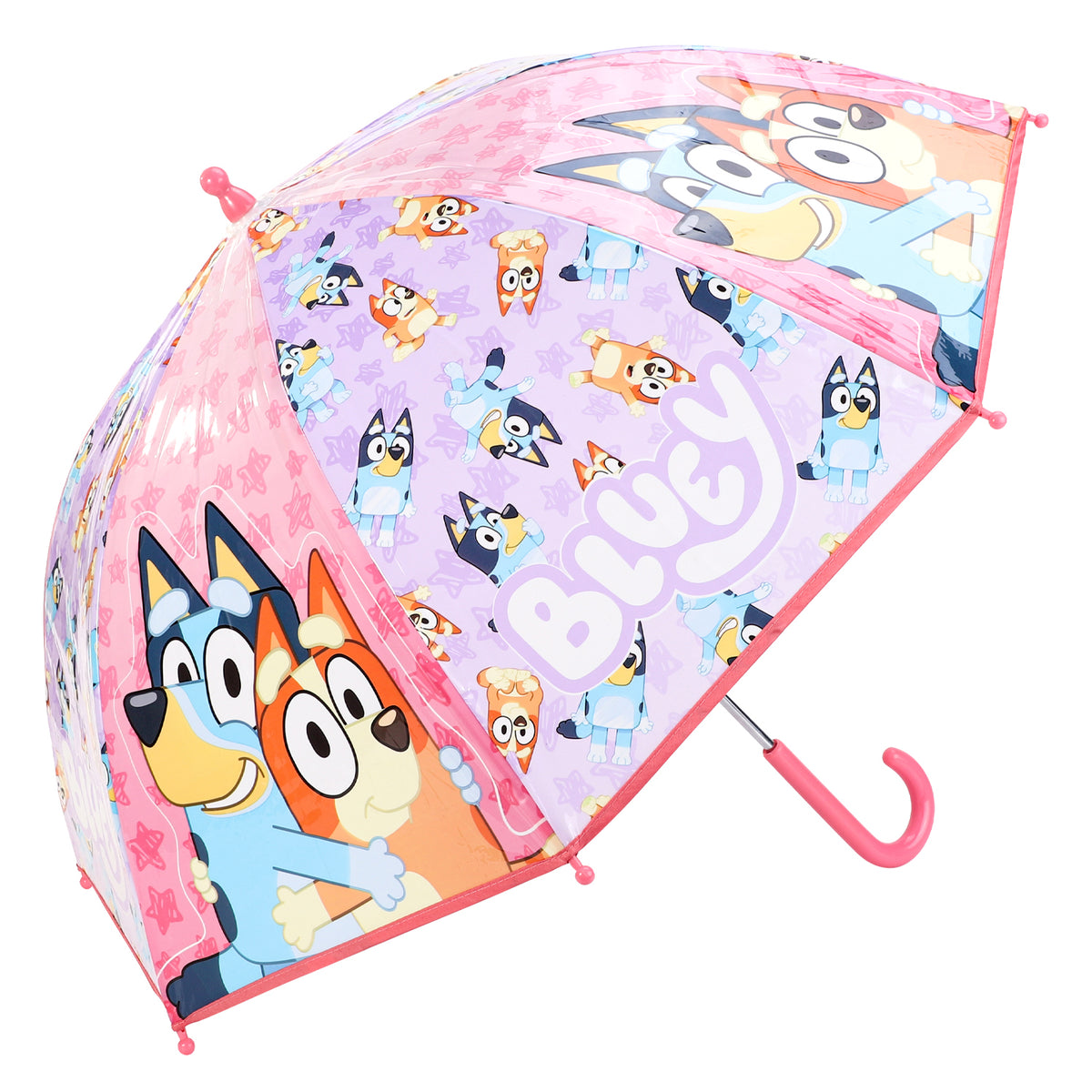 Bluey Kids Clear Dome Umbrella with Transparent See-Through Canopy