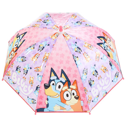 Bluey Kids Clear Dome Umbrella with Transparent See-Through Canopy
