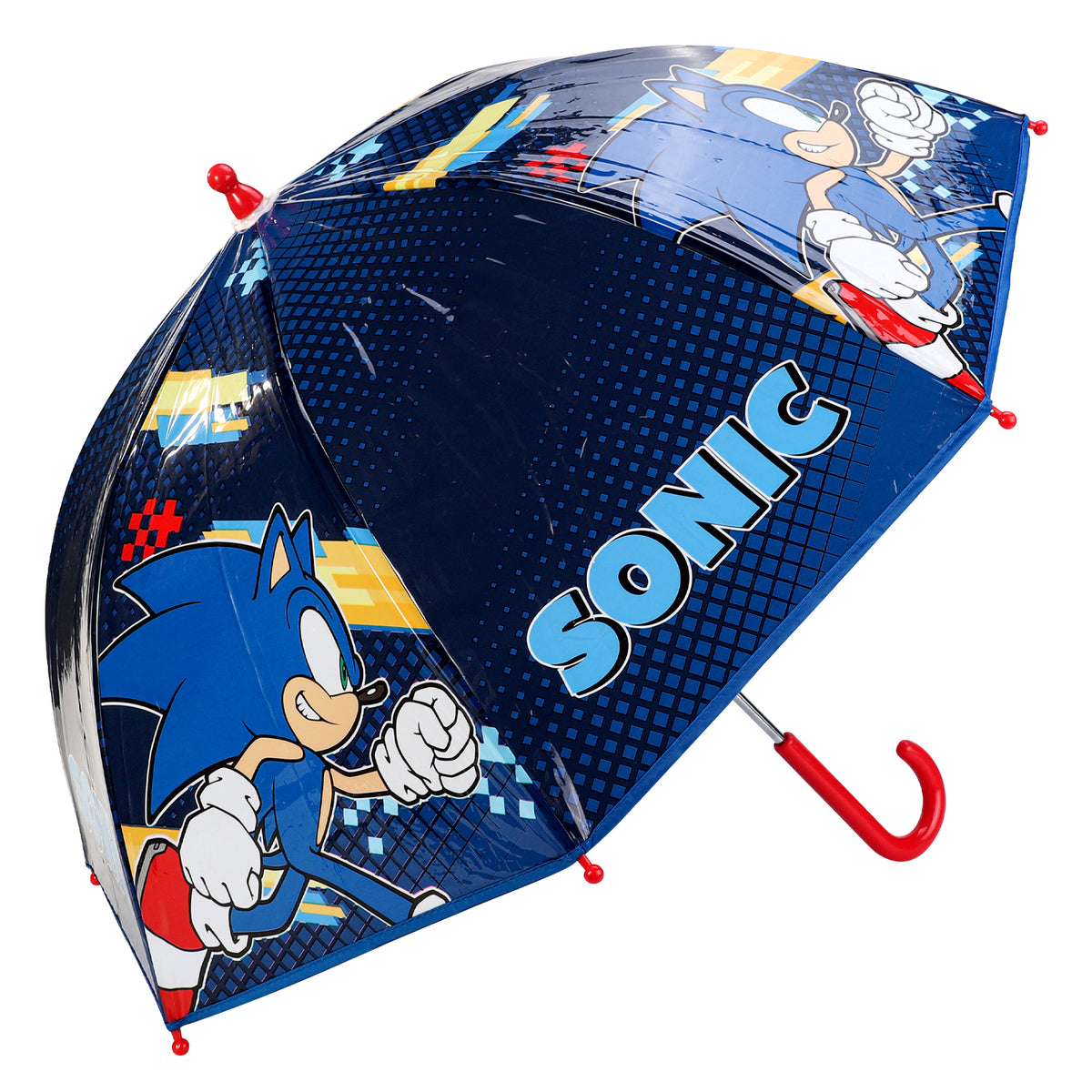Sonic The Hedgehog Kids Clear Dome Umbrella Transparent See-Through Canopy