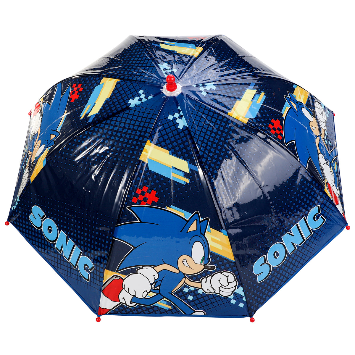 Sonic The Hedgehog Kids Clear Dome Umbrella Transparent See-Through Canopy