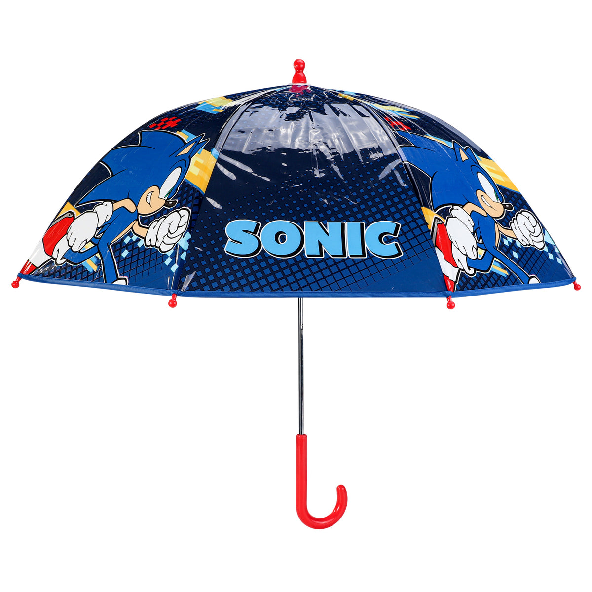 Sonic The Hedgehog Kids Clear Dome Umbrella Transparent See-Through Canopy