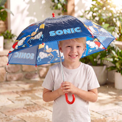Sonic The Hedgehog Kids Clear Dome Umbrella Transparent See-Through Canopy