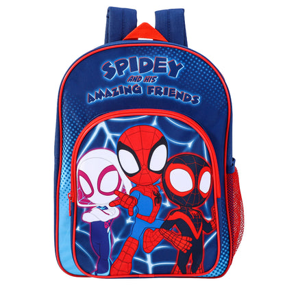 Spidey and His Amazing Friends Kids Childrens Premium Backpack School Rucksack Travel Bag with side mesh pocket and front zipped pocket