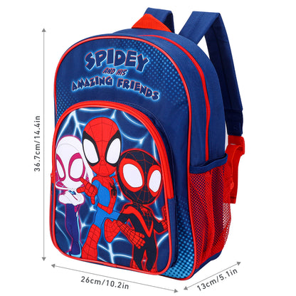 Spidey and His Amazing Friends Kids Childrens Premium Backpack School Rucksack Travel Bag with side mesh pocket and front zipped pocket